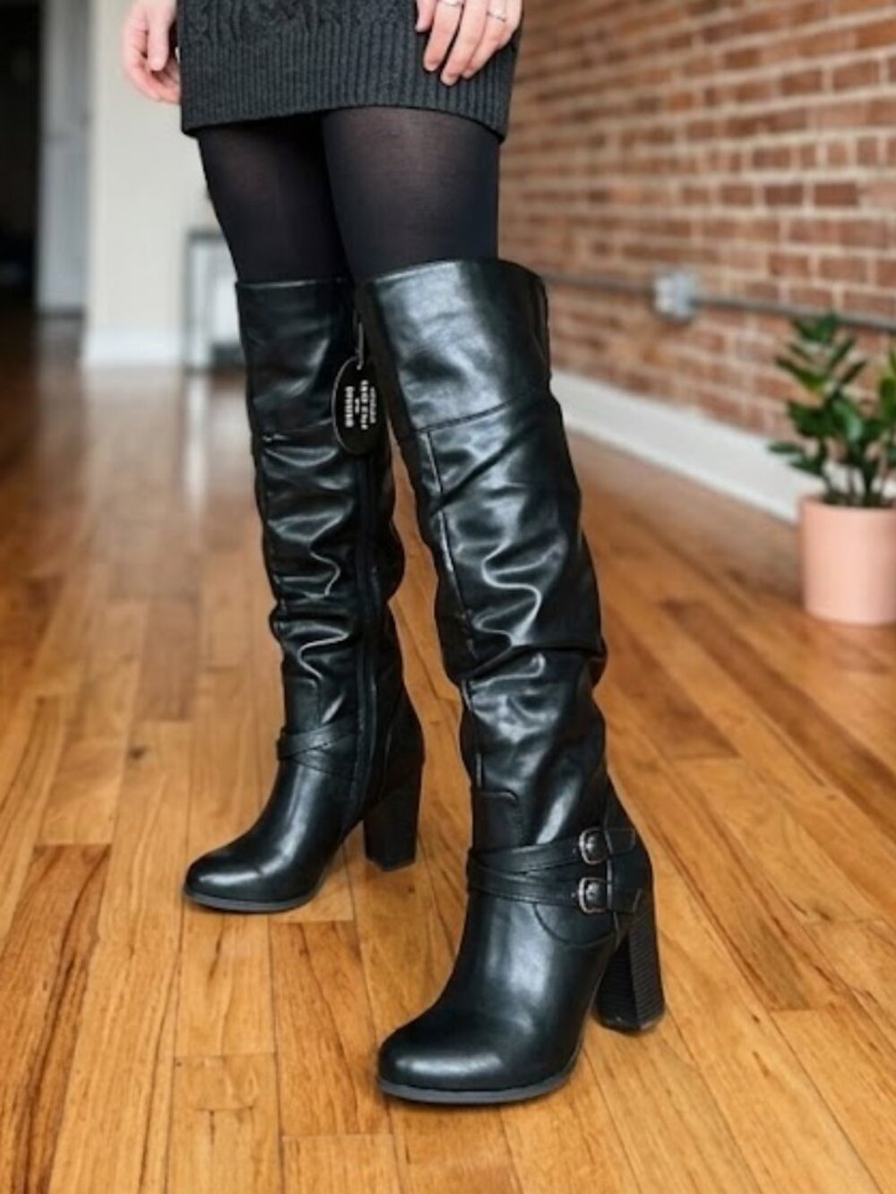 NWT - Style & Company Black Heeled Boots - Sz 10 - Wide Calf